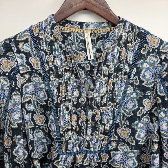 Anthropologie Henley Peasant Blouse Floral Paisley Size XS - Picture 3 of 6